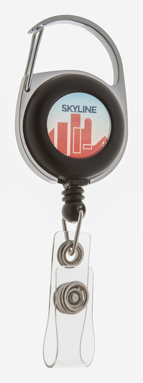 keyring with roll clip name tag holder hooky with logo