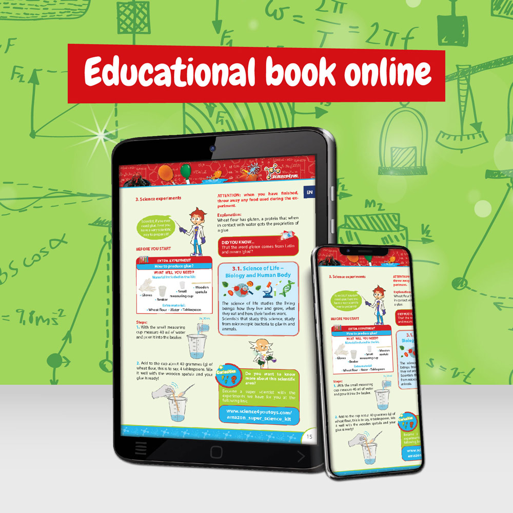 teaduskomplekt 6-in-1 super science kit with logo