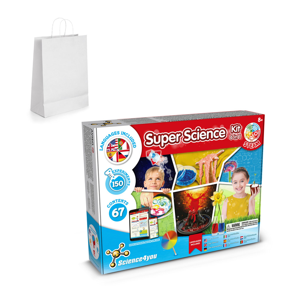 teaduskomplekt 6-in-1 super science kit with logo