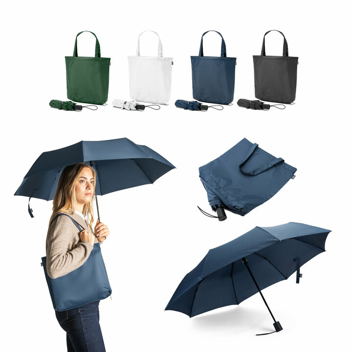 umbrella folding ø97 cm in a tote bag with logo
