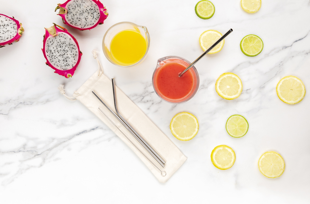 joogikõrte komplekt metall 3 tk with logo