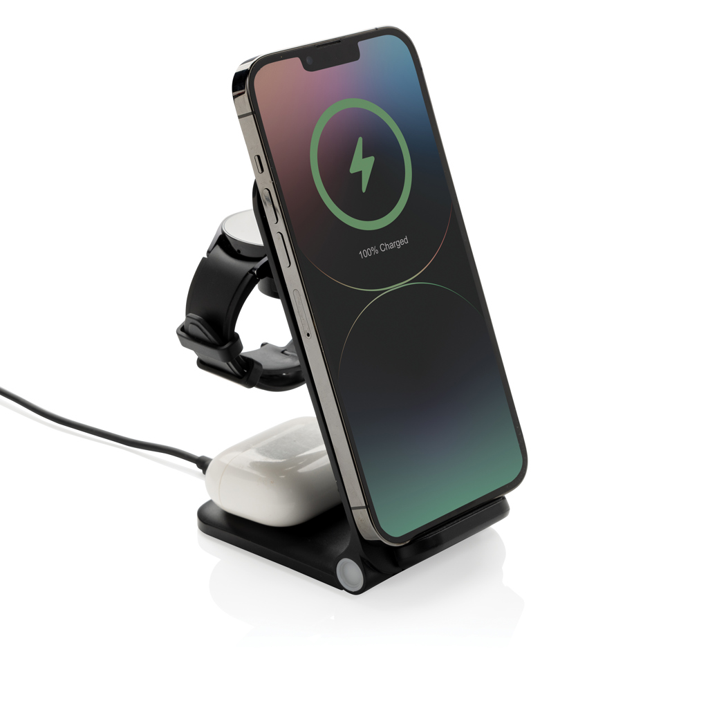 juhtmevaba laadija powerpal 3-in-1 15 w with logo