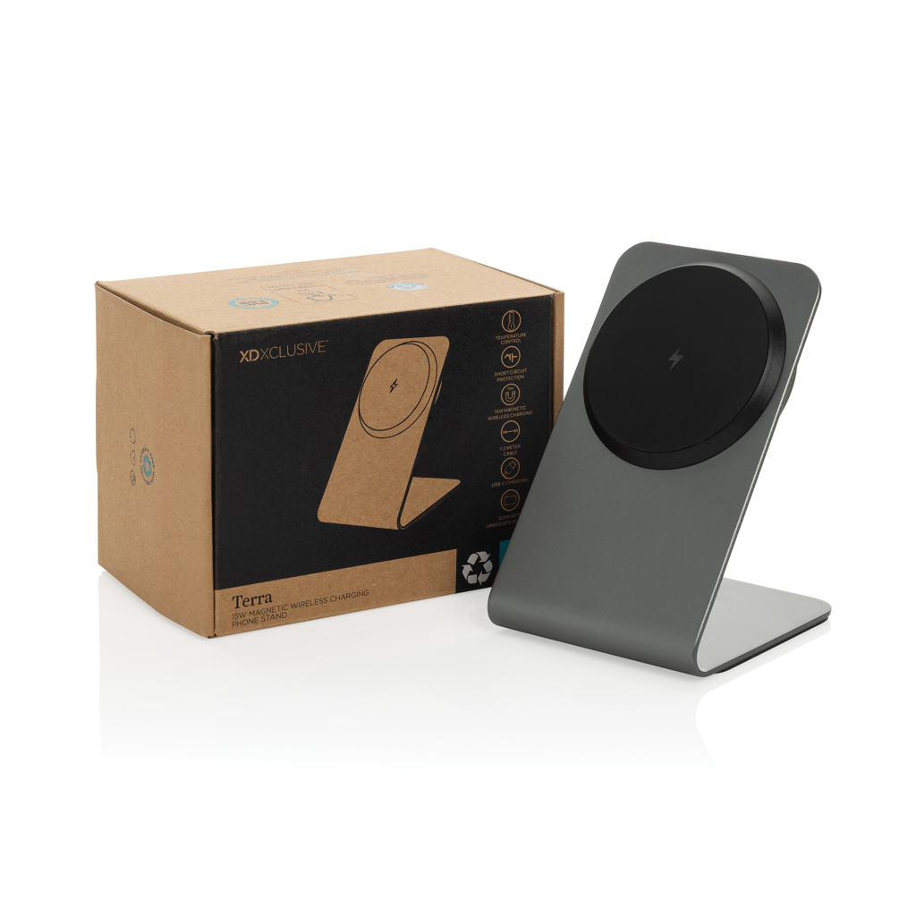 juhtmevaba laadija terra aluminium 15 w with logo