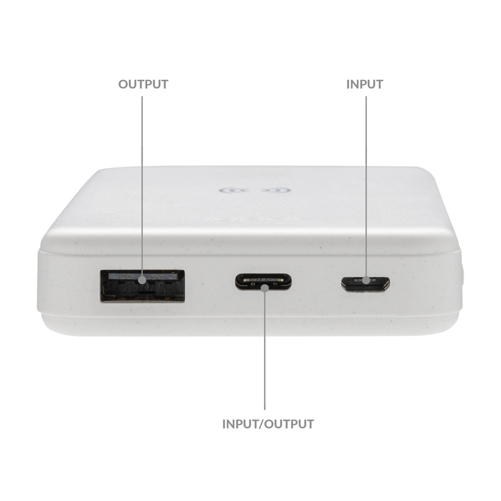 powerbank 5000 mah recycled wireless charging 5 w with logo