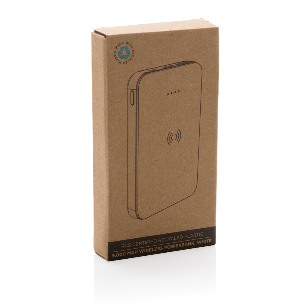 powerbank 5000 mah recycled wireless charging 5 w with logo