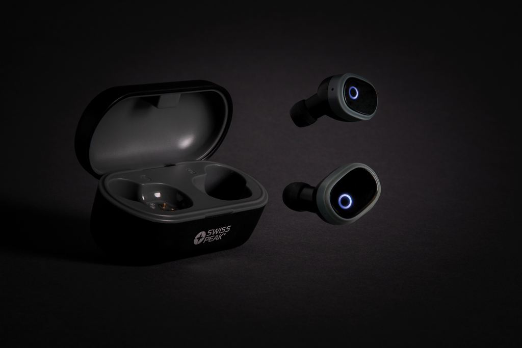 kõrvaklapid swiss peak with logo