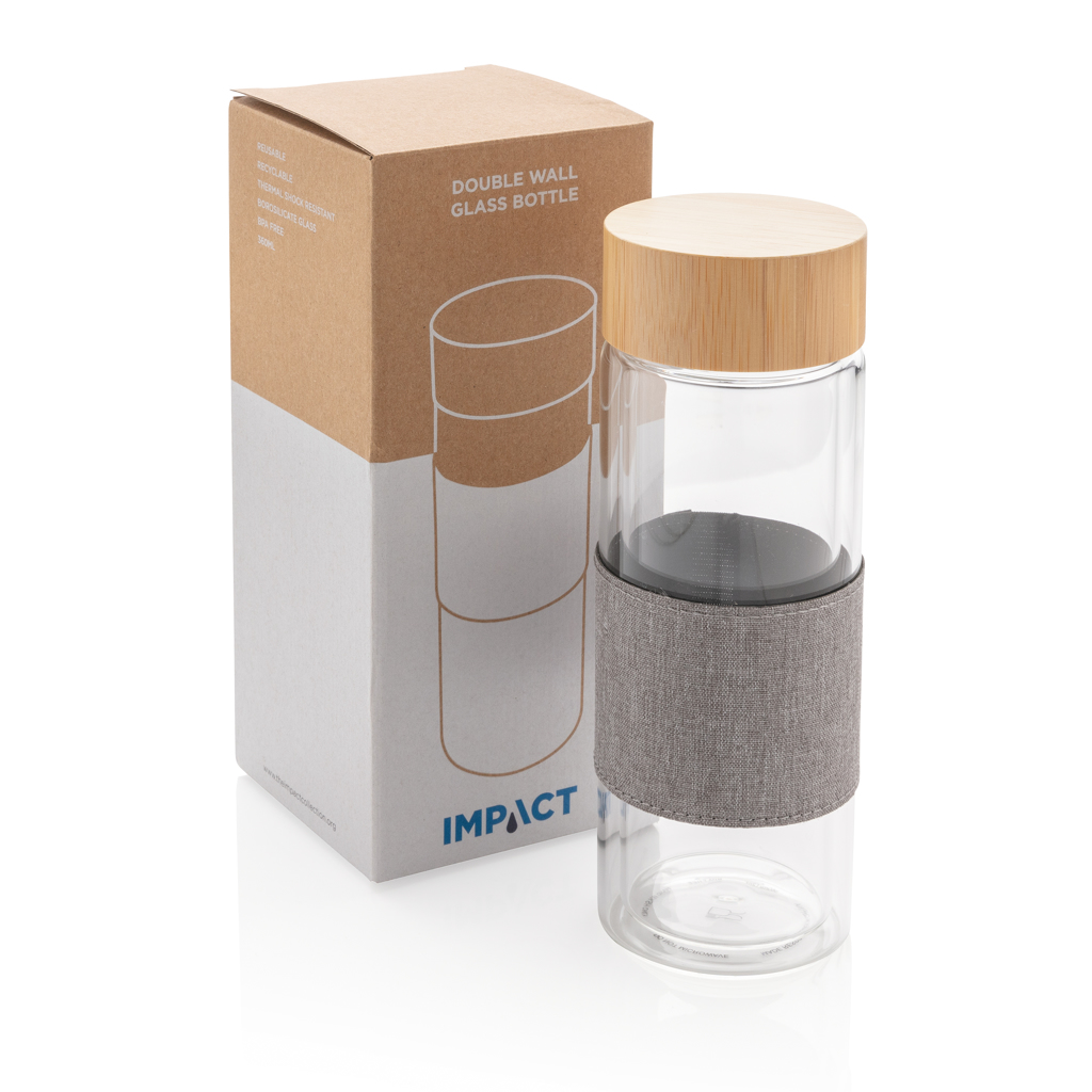 joogipudel klaasist kahekordse seinaga 360 ml with logo